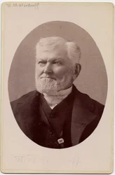 Wilford Woodruff (1807-98), 4. præsident for Jesu Kristi Kirke af Sidste Dages Hellige eller mormoner (albumin print)